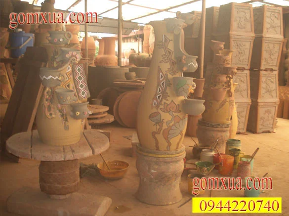 sản phẩm bình phong thủy của làng nghề gốm Phù Lãng